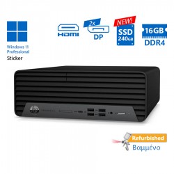 HP 600G6 SFF i5-10500/16GB DDR4/240GB SSD New/No ODD/11P Grade A+ Refurbished PC