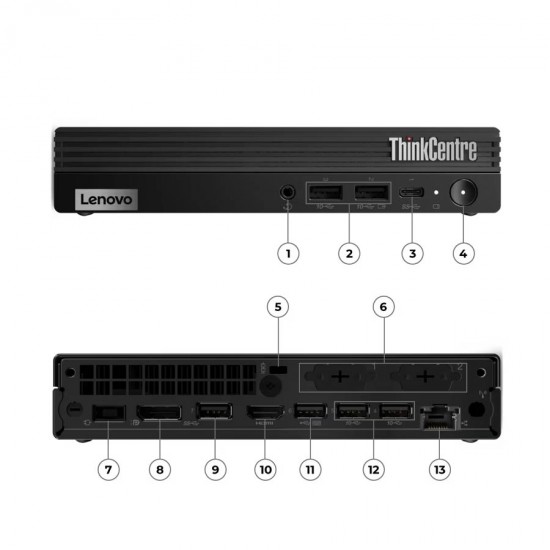 Lenovo ThinkCentre M70q Tiny i5-10400T/8GB DDR4/256GB M.2 SSD/No ODD/10P Grade A Refurbished PC
