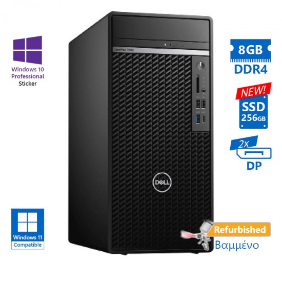 Dell 7080 Tower i5-10500/8GB DDR4/256GB SSD New/No ODD/10P Grade A+ Refurbished PC