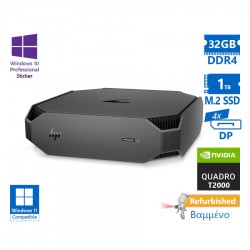 HP Z2 G5 Mini i7-10700K/32GB DDR4/1TB M.2 SSD/Nvidia Quadro T2000 (4GB)/No ODD/10P Grade A+ Workstat