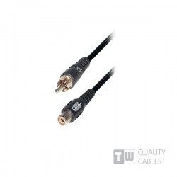 5M M/F  1RCA Plug To 1RCA Jack Nickel