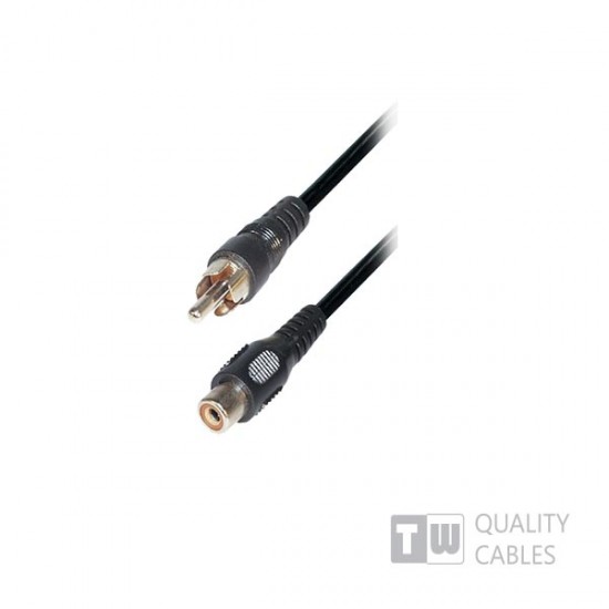 5M M/F  1RCA Plug To 1RCA Jack Nickel