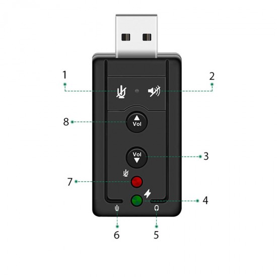 Εξωτερική κάρτα ήχου 7.1 USB to Jack 3.5mm F για PC/MAC/Linux