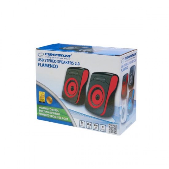 Ηχείο 2.0 USB Μαύρο/Κόκκινο EP140KR