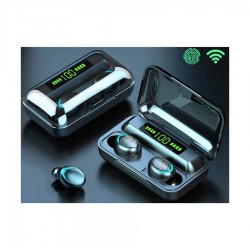 Ακουστικό In-ear Bluetooth Wireless earphones noice cancelling ANC, ENC με docking station F9-5 μαύρ