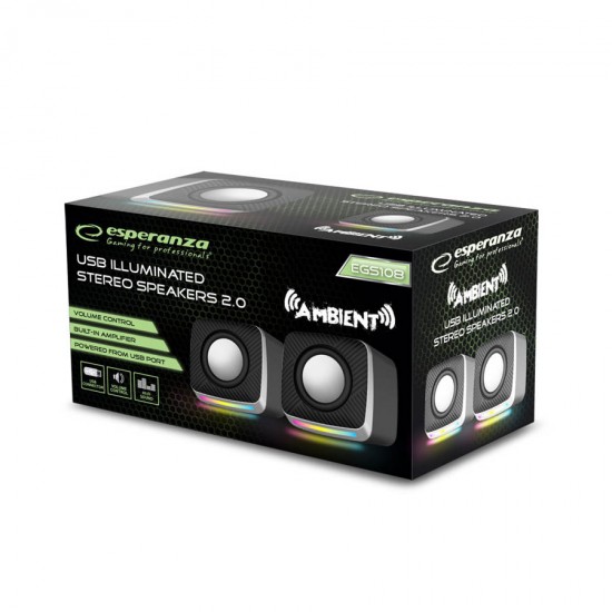 Ηχείο LED 2.0 Channel Ambient Μαύρο EGS108