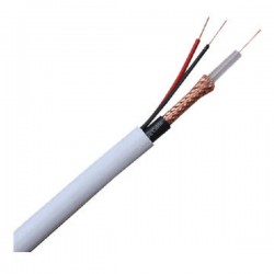 Κάμερα Cable  100M/Roll Cctv Mini RG 59/2x 0.50mm2, 75 ohm, White, 100m