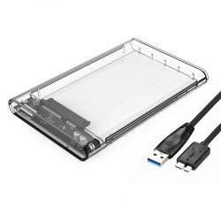 Enclosure USB 3.0 HDD 2.5SATA Transparent