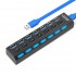 USB 2.0 HUB 7-Port Hi-Speed w/Switches & Blue LED Desing
