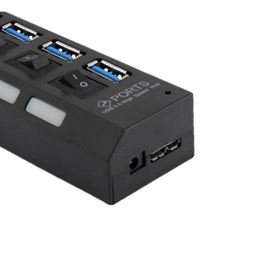 USB 3.0 HUB 7-Port Hi-Speed w/Switches & Blue LED Desing KO283 USB 3.0 HUB 7-Port Hi-Speed w/Switches & Blue LED Desing KO283