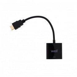 Adaptor HDMI Male σε VGA Female Well ADAPT-HDMIM/VGAF-0.2BK-WL