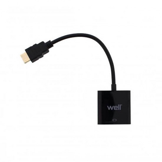 Adaptor HDMI Male σε VGA Female Well ADAPT-HDMIM/VGAF-0.2BK-WL