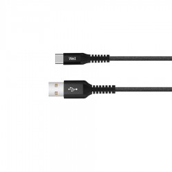 Καλώδιο 3A USB 2.0 σε Type-C Φόρτισης - Data 1m Μαύρο Well USB/USBC-1BK01-WL