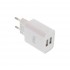 Universal 2xUSB FastTravel Wall Charger 5VDC/2.4A (12W) Λευκό Well PSUP-USB-W22401WE-WL