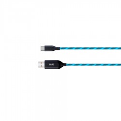 Καλώδιο 3A USB 2.0 σε Type-C Φόρτισης - Data 1m  Μπλε Φωτιζόμενο Well USB/USBC-1BE03-WL