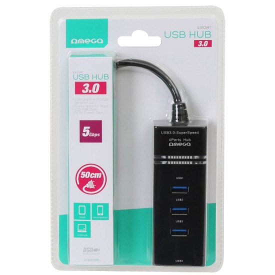 USB 3.0 HUB 4-Port Black Omega OUH34B USB 3.0 HUB 4-Port Black Omega OUH34B
