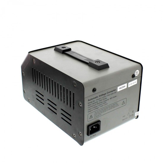 VOLTAGE CONVERTER-110V 1000VA 2 OUTPUTS Well Black PSUP-CONV-TRA1000-WL