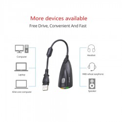 Εξωτερική κάρτα ήχου 7.1 USB  to Jack 3.5mm  (PC/MAC/Linux) 5Hv2