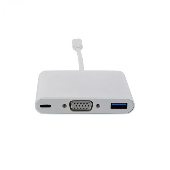 Adaptor USB-C Male σε VGA, USB3.0, USB-C Female Well ADAPT-USBC-VGA/USB3.0/PD-WL