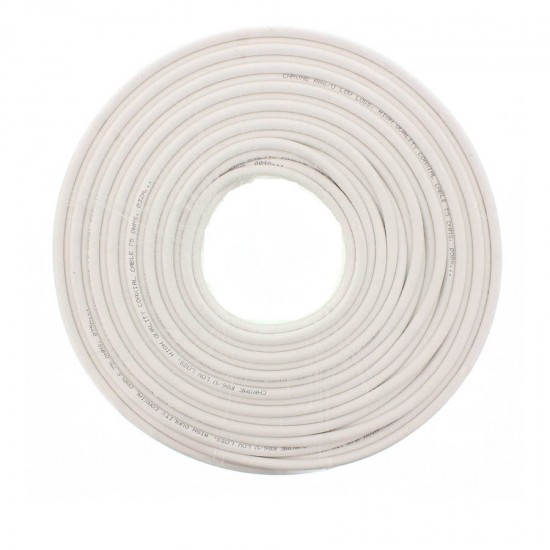 Καλώδιο ομοαξωνικό 100m, 6.5mm, CX-015LC, 75R λευκό Well RG6-CCS/AL-100-CHR