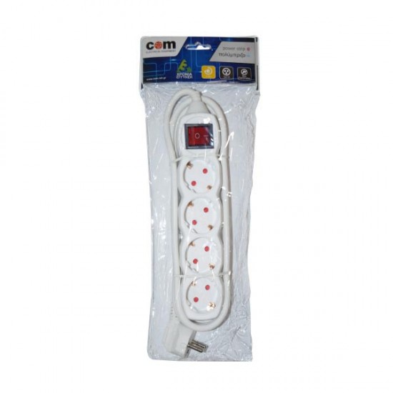 Πολύπριζα 4θ Με Διακόπτη 1,5M,3g1,5 COM