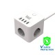 Πολύπριζο Well 3x Schuko και 4x USB 3m/3g1.5 με προστασία EXTS-3S3M-PROT/USB4-WL