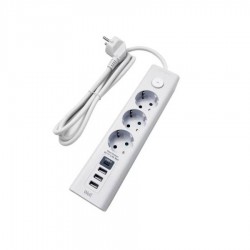 Πολύπριζο Well 3x Schuko, 3x USB και με 1x USB-C Διακόπτη 3m/3g1.5 EXTS-3S3M-USBC4-WL