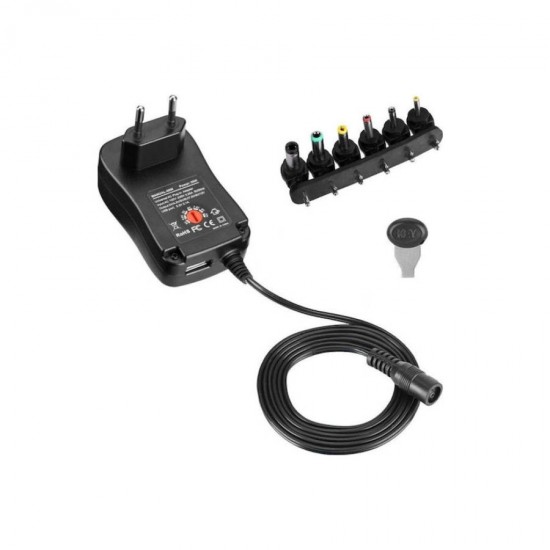 2100mA 3-12V Switching 30W + USB 5V Τροφοδοτικό AC/DC