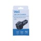 Well Universal DUAL USB 3.0/Type C Fast Car Charger 5V/3A 51W Μαύρος PSUP-USB-CPQ5101BK-WL