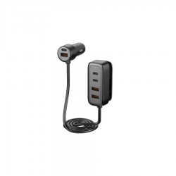 Well Car Charger 3xUSB-C PD 36W + 3x USB-A QC 18W 1.5m Μαύρος PSUP-USB-CPQ10801BK-WL