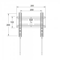 Βάση TV Well 13"- 43" Σταθερή με κορδόνι TVS-LCD-FXS43-WL