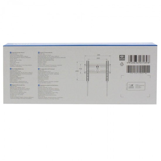 Βάση TV Well 13"- 43" Σταθερή με κορδόνι TVS-LCD-FXS43-WL