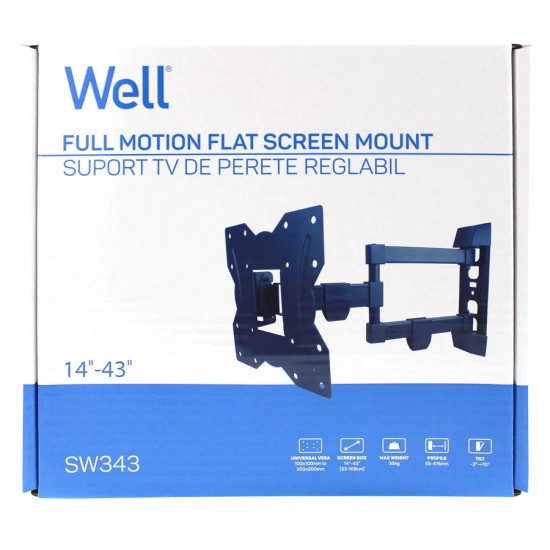 Βάση SW343 14"-43" με διπλό βραχίωνα Ρυθμιζόμενη Well TVS-LCD-SW343-WL