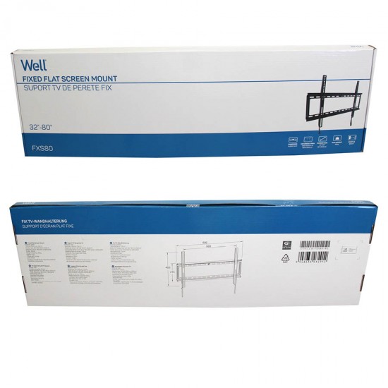 Βάση TV Well 32"- 80" Σταθερή με κορδόνι TVS-LCD-FXS80-WL