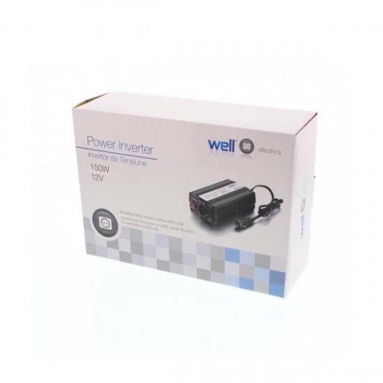 POWER INVERTER 150W Well 12V DC TO 220V AC PSUP-INV/U-12V150W/02-WL