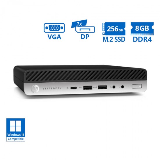 HP EliteDesk 800G5 DM i5-9500/8GB DDR4/256GB M.2 SSD/No ODD/Grade A Refurbished PC