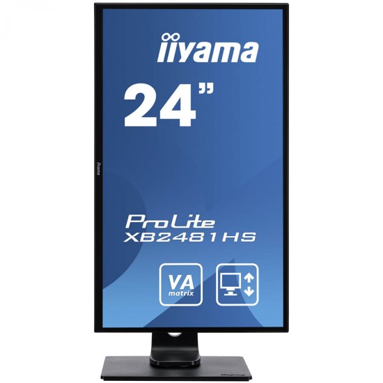 Used Monitor ProLite XB2481HS LED/Iiyama/24``FHD/1920x1080/Black/w/Speakers/D-SUB & DVI-D & HDMI