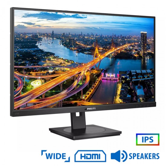 Used Monitor 243B1 IPS LED/Philips/24\\"FHD/1920x1080/Wide/Black/w/Speakers/2xDP & HDMI & USB Type-C &