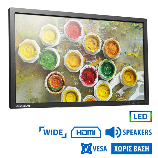 Used Monitor T2254p LED/Lenovo /22``/1680x1050/Wide/Black/No Stand/w/Speakers/D-SUB & DP & HDMI