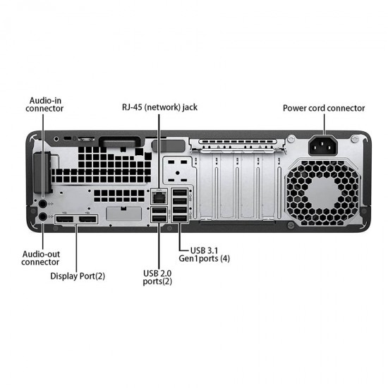 HP 800G4 SFF i5-8500/8GB DDR4/512GB SSD/DVD/10H Grade A+ Refurbished PC