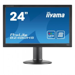 Used (A-) Monitor B2480HS LED/IIyama/24”FHD/1920x1080/Wide/Black/w/Speakers/Grade A-/D-SUB & DVI-D &