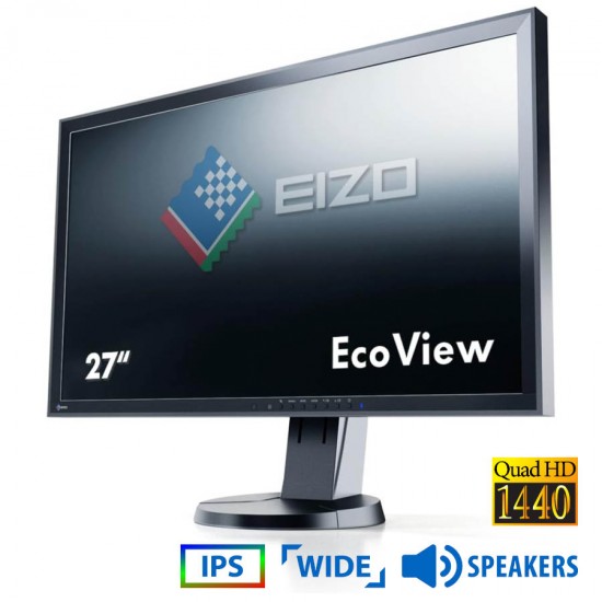 Used (A-) Monitor FlexScan EV2736W Q-LED/Eizo/27``QHD/2560x1440/Wide/Black/w/Speakers/Grade A-/DVI-D