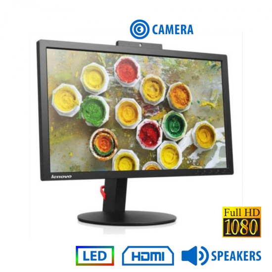 Used (A-) Monitor ThinkVision T2224zD LED/Lenovo/22``FHD/w/Camera/1920x1080/Wide/Black/w/Speakers/Gr
