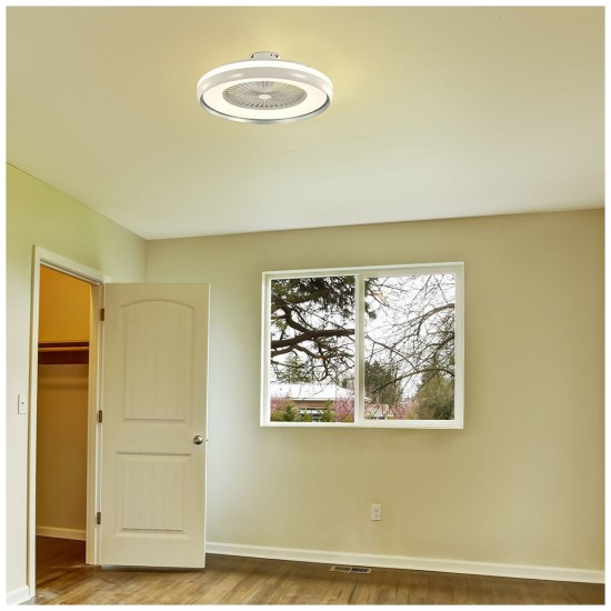 V-TAC Ανεμιστήρας οροφής LED 45W 3 σε 1 λευκό σώμα - γκρι δαχτυλίδι 7 πτερυγίων με ρύθμιση μέσω RF control 7935