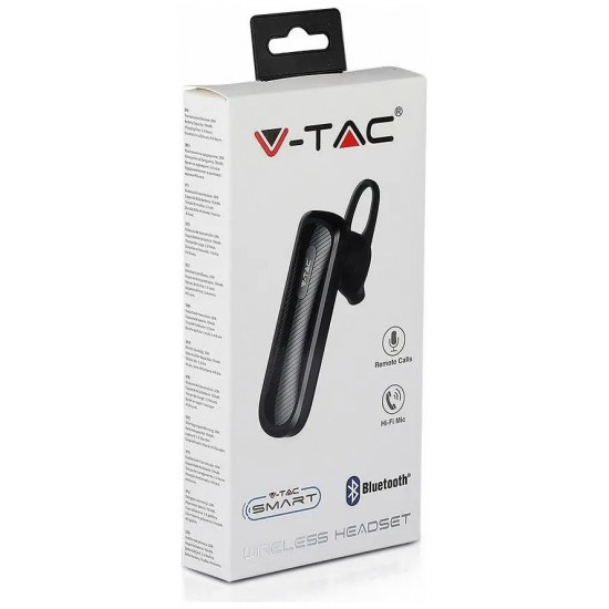 V-TAC Bluetooth Handsfree για κινητό τηλέφωνο 70mAh Μαύρο 7700