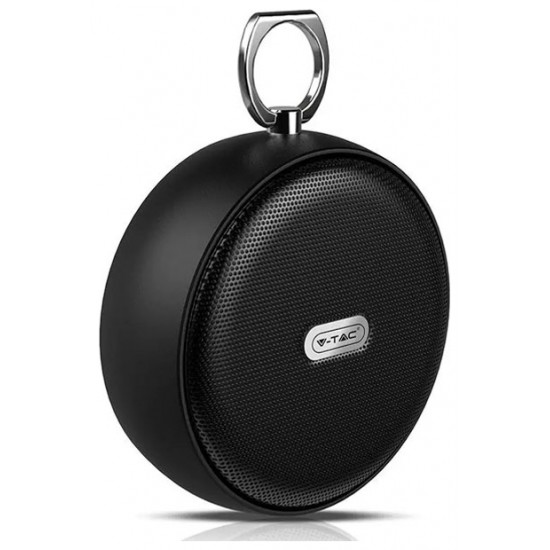 V-TAC Φορητό Ασύρματο Ηχείο Στρογγυλό Bluetooth με USB 800mah Μαύρο 7718