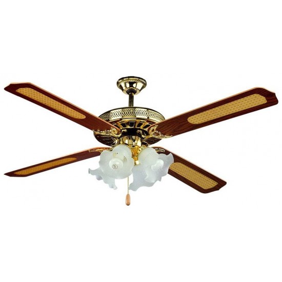 Ανεμιστήρας Οροφής V-TAC 55W με 4 πτερύγια μαζί με Φωτιστικό με 4 Ντουί Ε27 Ρυθμιζόμενος 7921