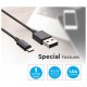 V-TAC Καλώδιο MICRO USB 1m Μαύρο Silver Series 8485 V-TAC