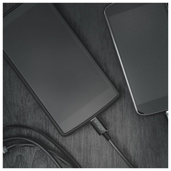 V-TAC Καλώδιο MICRO USB 1m Μαύρο Silver Series 8485 V-TAC
