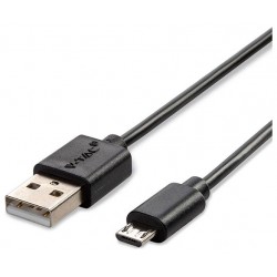 V-TAC Καλώδιο USB Micro 1m Μαύρο Pearl Series 8481